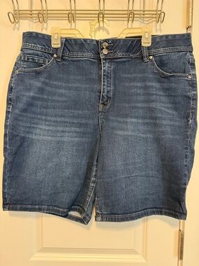 Lane Bryant Dark Blue Denim Bermuda Shorts